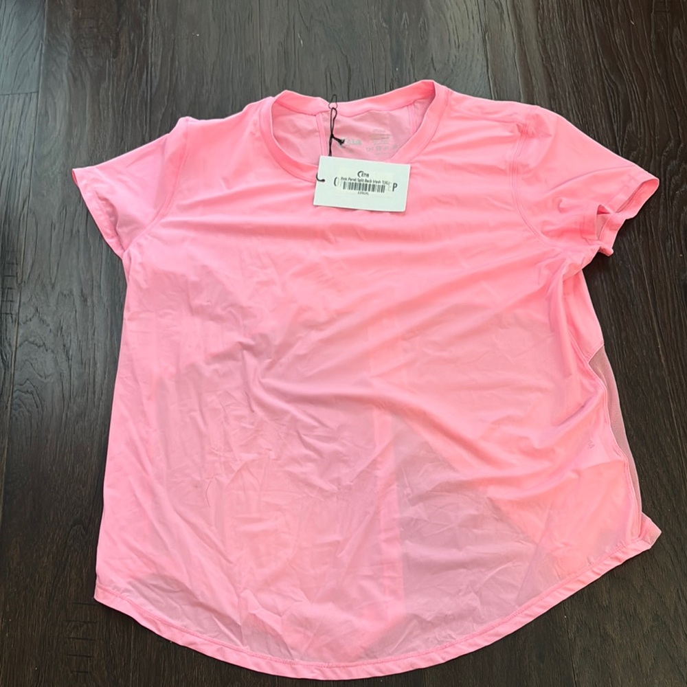 ZYIA Pink Panel Split Back Mesh T